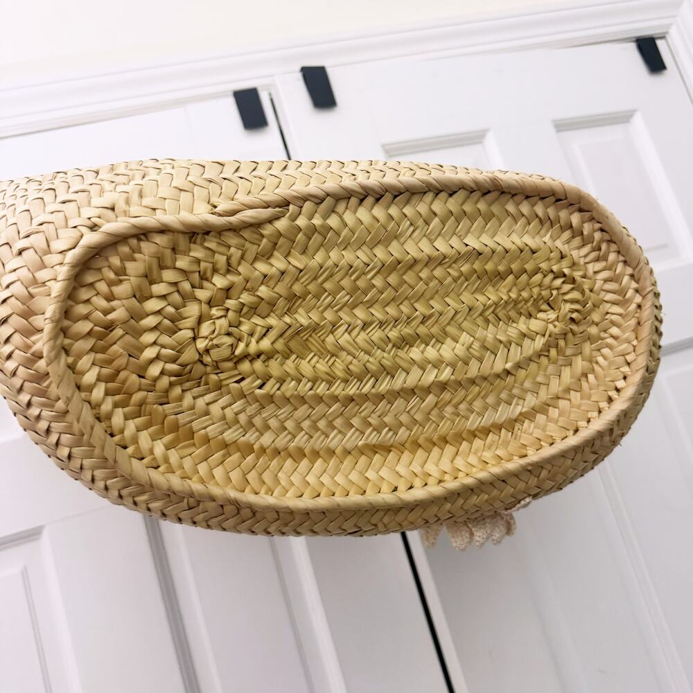 Tory Burch Ella Straw Floral Basket Tote Bag - Picture 9 of 14